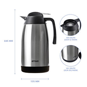 Emsan New Vega Termos Inox 1,5 L görseli 1