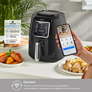 Karaca Connect Air Pro Cook XL 2 in 1 Uzaktan Erişimli Airfryer Shadow Grey 4L