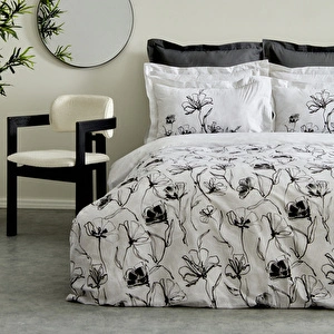 Karaca Home Lucinda %100 Pamuk Çift Kişilik Nevresim Takımı Siyah görseli 4