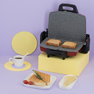 Emsan Power Master Granit 1800w Kırmızı Tost Makinesi görseli 2