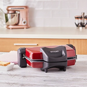 Emsan Power Master Granit 1800w Kırmızı Tost Makinesi görseli 3