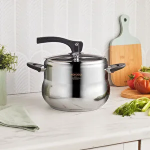 Karaca Retro İndüksiyon Tabanlı Paslanmaz Çelik Düdüklü Tencere 6 Lt görseli 1