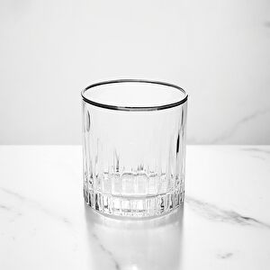 RCR Timeless Yüksek Kalite Cam 6'lı Platin Rimli Su Bardağı Seti 310 ml görseli 1