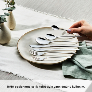 Karaca Premium View Platin 12 Kişilik 84 Parça Çatal Kaşık Bıçak Takımı görseli 6