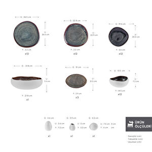 Karaca Earth Collection Galactic 55 Parça 12 Kişilik Yemek Takımı Beyaz