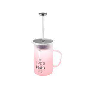 Karaca Emergency Borosilikat Cam French Press 600 ml Pembe görseli 4
