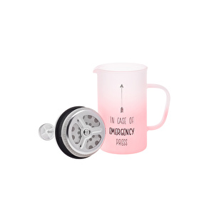Karaca Emergency Borosilikat Cam French Press 600 ml Pembe görseli 5