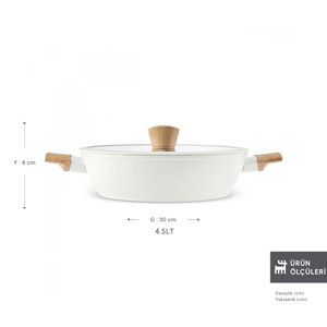 Karaca x Refika Swiss Crystal Almond Cream 30 Cm KarnıYarık Tencere  görseli 2