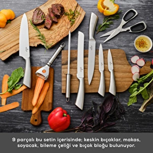 Karaca Meister Bremen Alman Çeliği 9 Parça Bıçak Seti görseli 6