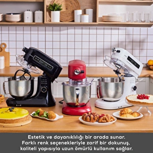 Karaca Pro Artisan Dijital Ekran Zaman Ayarlı Döküm Hamur Yoğurma Makinesi  Red 5L görseli 10