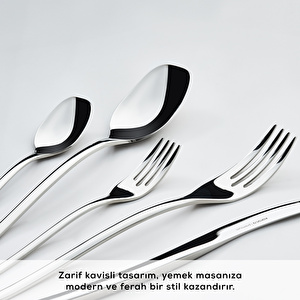 Karaca 316+ Dora Platin 12 Kişilik 84 Parça Çatal Kaşık Bıçak Takımı görseli 5