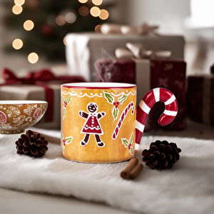 Karaca New Year Yılbaşı Gingerbread Candy Handle Kupa 460 Ml görseli 1