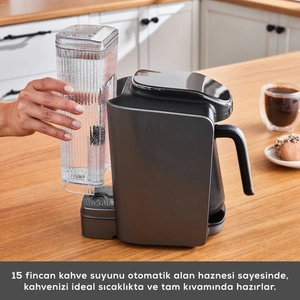 Karaca Hatır Su Hazneli Otomatik Türk Kahve Makinesi Galaxy Gray görseli 9