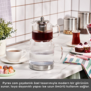 Karaca Kelly İndüksiyon Tabanlı Borosilikat Cam Midi Çaydanlık görseli 3