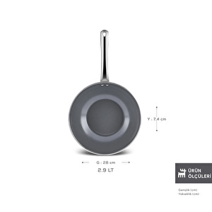 Karaca x Refika Swiss Crystal Creamy Metal Wok Tava 28 Cm