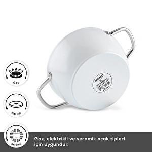 Karaca x Refika Swiss Crystal Creamy Metal 6 Parça Midi Tencere Set Krem görseli 3