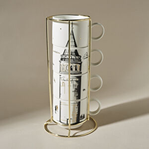 Karaca X İst Collection Galata 4 Parça Standlı Mug Kupa