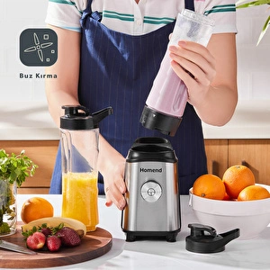 Homend Mixfresh 7010h Kişisel Smoothie Blender Inox 350W görseli 4