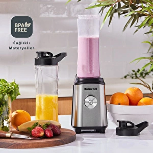 Homend Mixfresh 7010h Kişisel Smoothie Blender Inox 350W görseli 5
