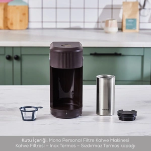 Karaca Mono Personal Termos Hediyeli Filtre Kahve Makinesi Walnut Brown görseli 7