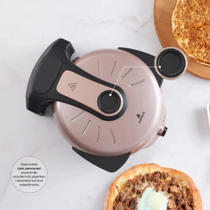 Karaca Gastro 10 in 1 Pizza Lahmacun ve Tandır Ekmeği Makinesi Biodiamond Rosegold  görseli 6