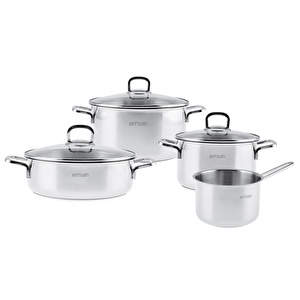 Emsan Cocinero 7 Parça Çelik Tencere Seti görseli 5