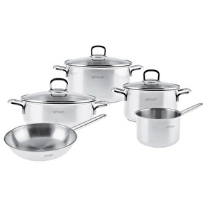 Emsan Cocinero 8 Parça Çelik Tencere Seti görseli 3