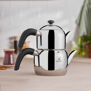 Karaca Edge Mini İndüksiyon Tabanlı Çaydanlık Takımı Siyah görseli 1
