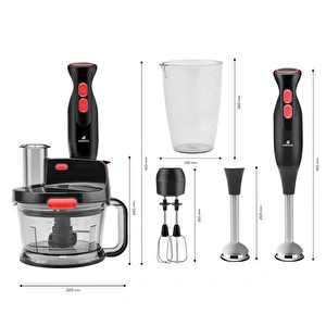 Karaca Pro-Multimax Mutfak Robotu 2000W Black Red görseli 10