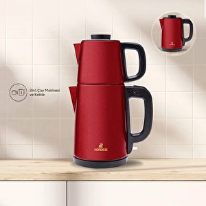 Karaca New Year Yılbaşı Tea Break Su Isıtıcı Çay Makinesi Rouge Red görseli 2