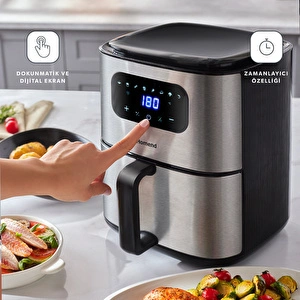 Homend Airfrday 2503H 8 Farklı Program Dokunmatik Ekran Wi-Fi ile Kontrol Smart Airfryer 4,2L  görseli 2