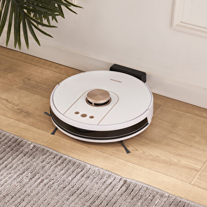 Homend Alex Laser Pro 1286H Moplu ve Haritalamalı Akıllı Robot Süpürge Beyaz Gold görseli 5
