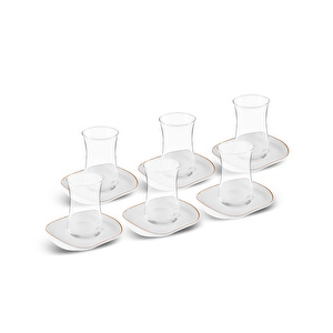 Karaca Streamline Plato 12 Parça 6 Kişilik Cam Çay Seti 165 ml görseli 3
