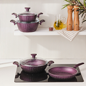 Cookplus Biogranit Dream 7 Parça Tencere Seti Purple görseli 2