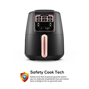 Karaca Air Pro Cook XL 2 in 1 Konuşan Airfryer Rosegold 4L görseli 5