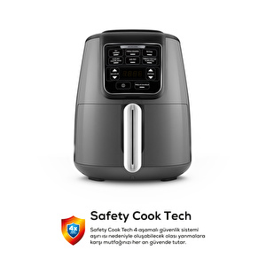Karaca Air Pro Cook XL 2 in 1 Konuşan Airfryer Space Gray 4 Kişilik görseli 5