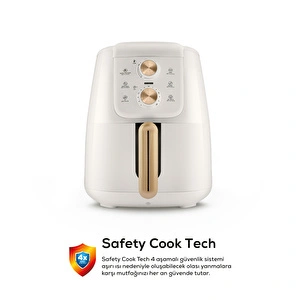 Karaca Air Pro Cook Manuel XL Airfryer Krem Gold 4 Kişilik görseli 2