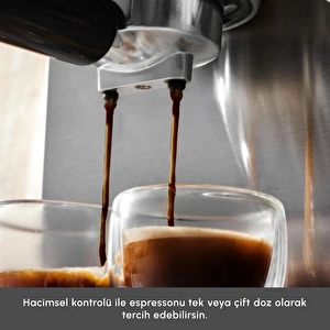 Karaca Coffee Art 1101 Süt Köpürtücülü, 20 Bar Basınçlı, Espresso, Latte, Cappuccino, Americano Makinesi Inox 1,5L 1100W görseli 3