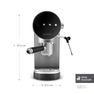Karaca Coffee Art 1361 Inox 20 Bar Espresso, Latte ve Kapsül Kahve Makinesi Inox 900 ml 1360W görseli 2
