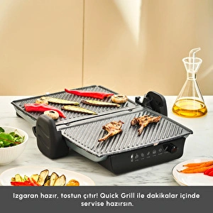 Karaca Crust Grill Toast 6 Dilim Kapasiteli Izgara ve Tost Makinesi Antrasit 1800W görseli 4