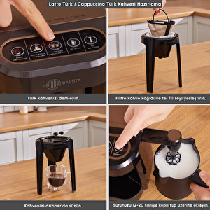 Karaca Hatır Barista Latte ve Türk Kahve Makinesi Walnut Brown görseli 9