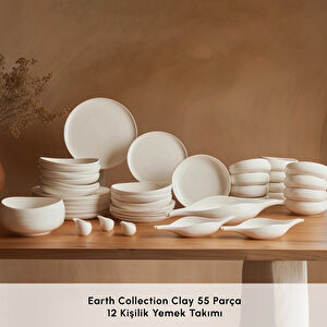 Karaca Earth Collection Clay 55 Parça 12 Kişilik Yemek Takımı