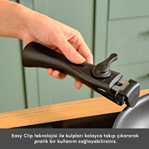 Karaca Biodiamond Easy Clip Çıkarılabilir Saplı 12 Parça Tencere ve Tava Seti görseli 6