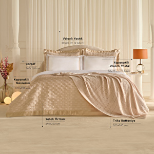Karaca Home Bride Carina 80 Tel %100 Pamuk 8 Parça Evlilik Paketi Gold  görseli 6