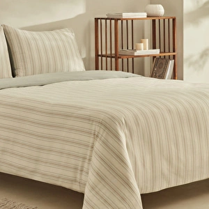 Karaca Home Esmo İpliği Boyalı Çift Kişilik Nevresim Takımı Açık Gri görseli 3