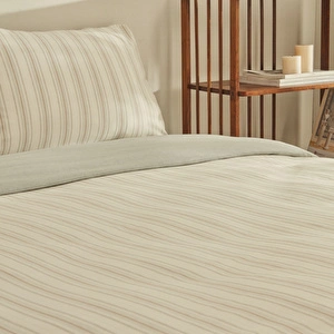 Karaca Home Esmo İpliği Boyalı Çift Kişilik Nevresim Takımı Açık Gri görseli 5