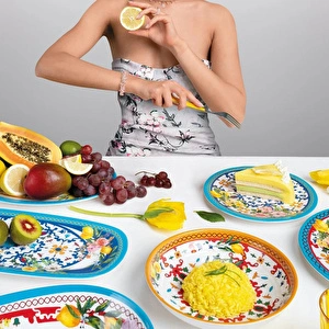 Guzzini Flower Lemon Kayık Tabak 39,5 cm x 21,5 cm x 2,5 cm görseli 4