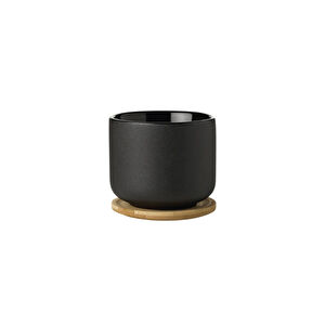 Stelton Theo Mug ve Bardak Altlığı Siyah 200 ml görseli 1