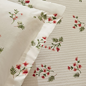 Karaca Home Silvie %100 Pamuk Çift Kişilik Pike Takımı Kırmızı  görseli 5