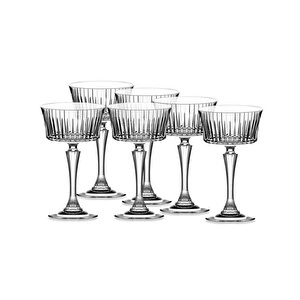 RCR Timeless Yüksek Kalite Cam 6'lı Şampanya Kadehi Seti 260 ml görseli 3